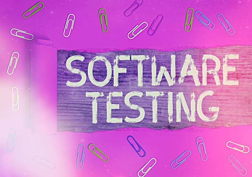 Text sign showing Software Testing. Conceptual photo activity to check whether the results match the expected.